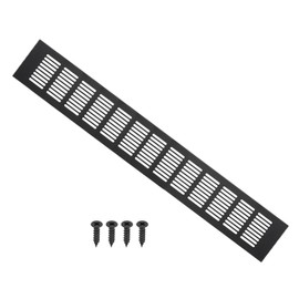 PATIKIL 20 x 3.2 Inch Door Air Vent Cover, Aluminum Grille Ventilation Cover Louvered with Mounting Screws for Cabinet Wardrobe Door, Black