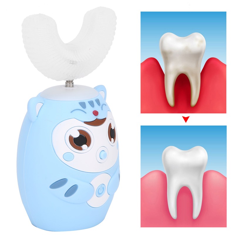 U Shaped Automatic Toothbrush Cartoon Ultrasonic Toothbrush Oral Cleaning Brush