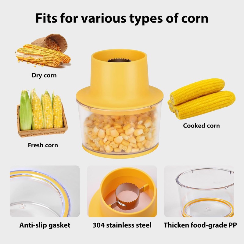 Corn Stripper, 2 in 1 Multi-functional Corn Peeler and Ginger