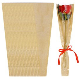 50 Brown Kraft Paper Flower Wrapping Bags - Single Floral Sleeves for Mother's Day, Wedding, Valentine's Gifts (5x15.75in)