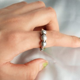 2PCS Anxiety Fidget Ring for Women Spinner Rings Silver Anxiety Spinner Ring for Relief Mood Ring Jewelry Gifts