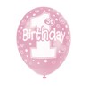 Unique Party 80297 - 12" Pearlised Latex Pink 1st Birthday