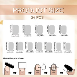 GlamRays Press on Nails Medium Caffin False Nail Shiny False Nail with Pink White Ombre Press Ons Design Acrylic Nail Press On Artificial Nail Pack of 24