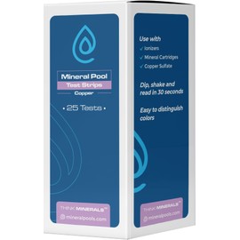 Copper Test Strips for Pool Ionizers, Mineral Cartridges, Copper Sulfate and Copper Algaecides