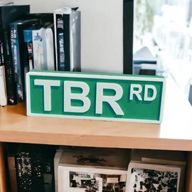 Library Street Sign, Bookshelf Library Sign, Book Nook decor, 3D Bookshelf Accessories, Book Lovers Gifts, Library Decor, Reading Nook, Gifts for Book Lovers Women or Men (TBR RD - 2" x 6")