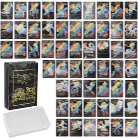 LOZTBUE 55 Cards, Cards, Black Gold, Rare Cards, No Duplicates, Cartoons, Comics, Trading Cards, Gifts, Trading Card Packs & Sets, Gold-Plated Card Including Various Rare with Box