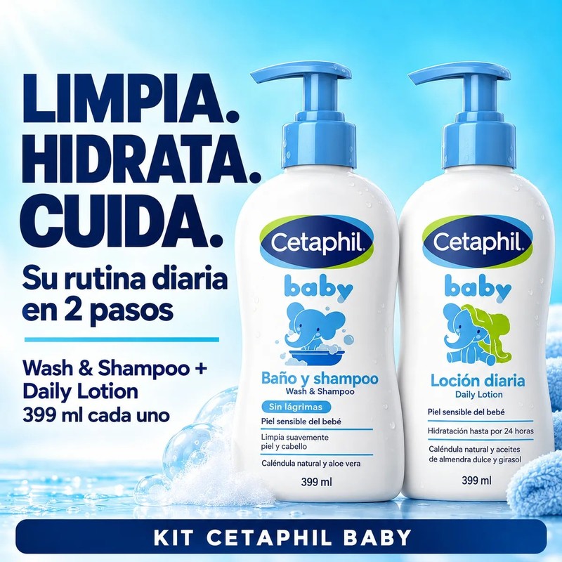 Cetaphil Baby Wash Y Loción Suave Para Piel Sensible 399