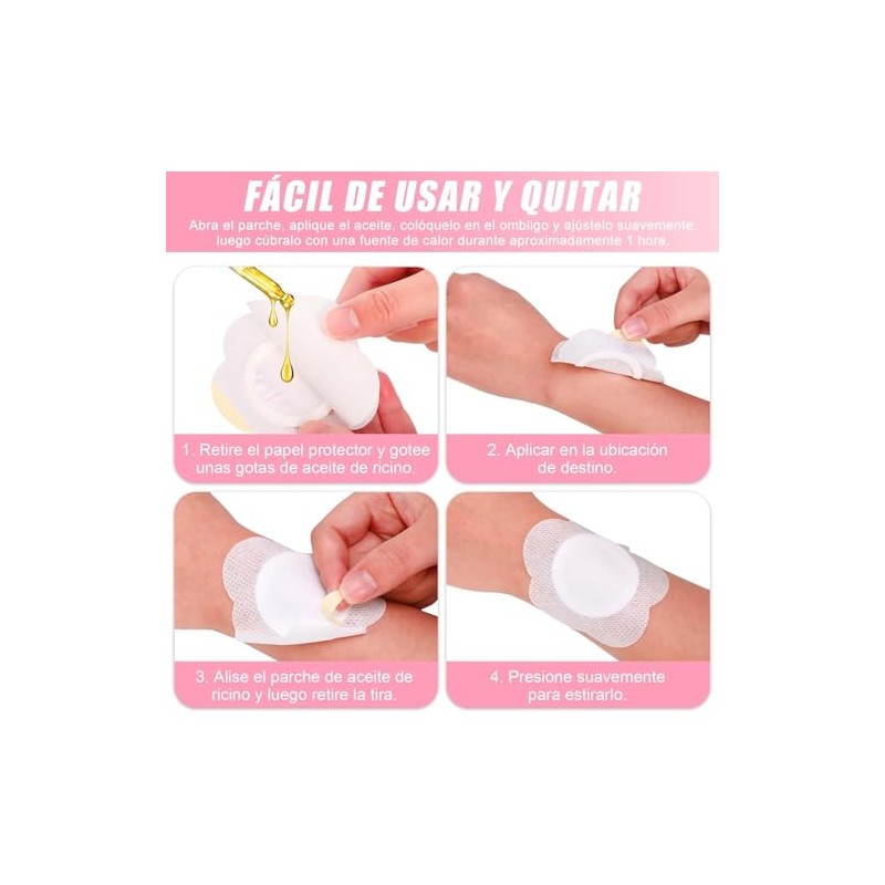 Parches Autoadhesivos de Aceite de Ricino para Ombligo, 120PCS Autoadhesivo