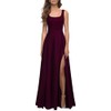 MUSHARE Women's Square Neck Sexy Split Cocktail Party Maxi Long