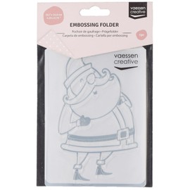 Vaessen Creative Embossing Folder Santa Claus 5.75 x 4.21 inches - Embossing Folder for Card Making, Scrapbooking, Journaling - Reusable - Precise Results - for Embossing and Die-Cutting Machines