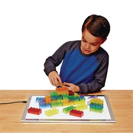 Excellerations Jumbo Translucent Building Bricks, 206 Pc Value Pack with Storage, STEM Toys, Builders, Manipulatives, Blocks from 1 inch to 2-1/2 inches, Asstd Colors, Light Table, Preschool