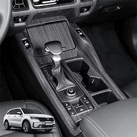 YOUTOOCAR Wood Grain Car Gear Shift Panel Cover Interior Trim Compatible with Kia Sorento 2021-2024 Accessories