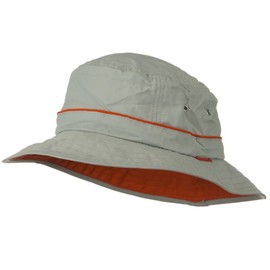 UV 50+ Orange Piping Talson Sun Bucket Hat - Grey 2XL-3XL