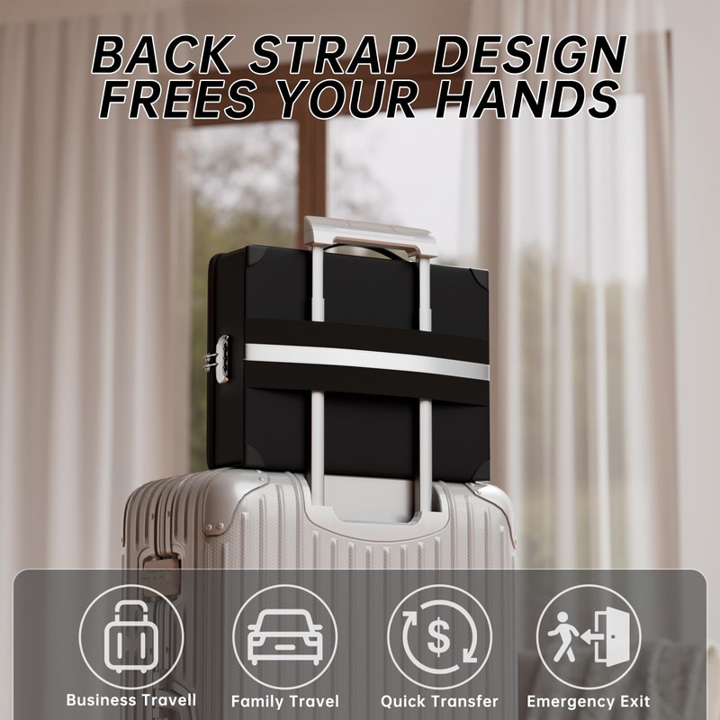 Fireproof Document Box with Fireproof Zipper, Hard Fireproof Safe Case