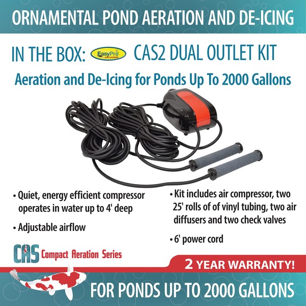 EasyPro CAS2 Compact Aeration Series - Dual Outlet Complete Kit