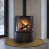 FLASLD Fireproof Wood Burning Stove Mat 40×40 inch Half Round