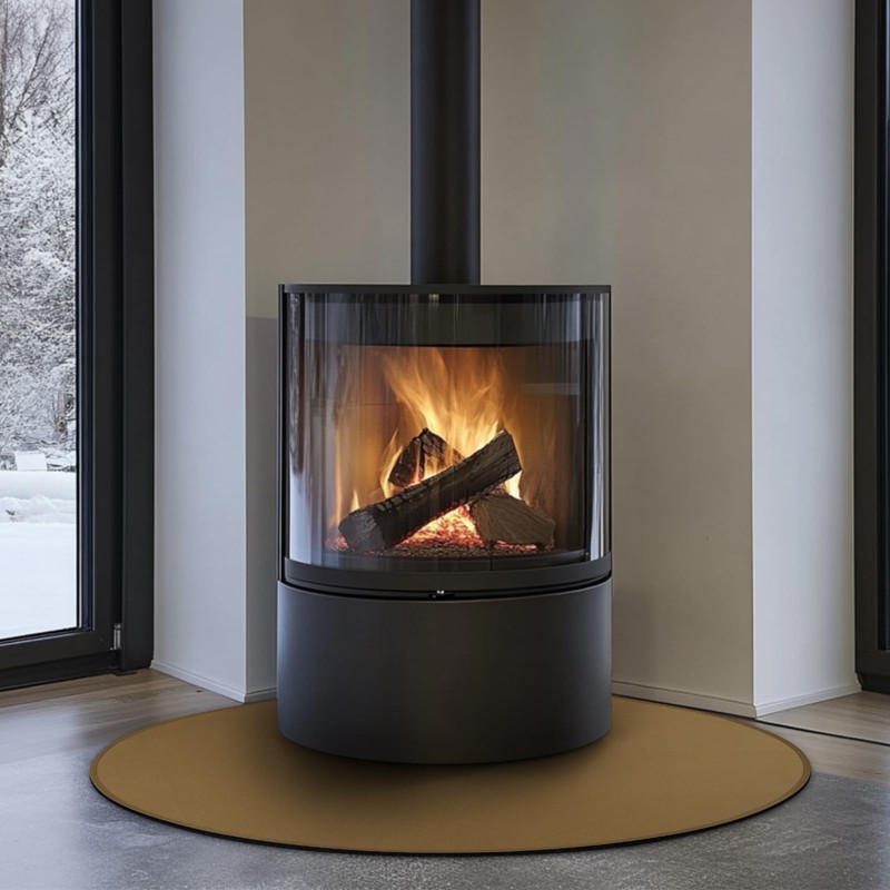 FLASLD Fireproof Wood Burning Stove Mat 40×40 inch Half Round