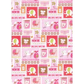 arkamii Premium Wrapping Paper Set of 4 Sheets Size 34 x 25 inch baby shower birth of a baby girl (18-9232)