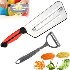 Multifunctional Vegetable Cutter and Peeler Set – Stainless Steel Double-Layer Slicer with Y-Shaped Julienne Peeler for Cabbage, Carrots, Potatoes – Kitchen Prep Tool Combo