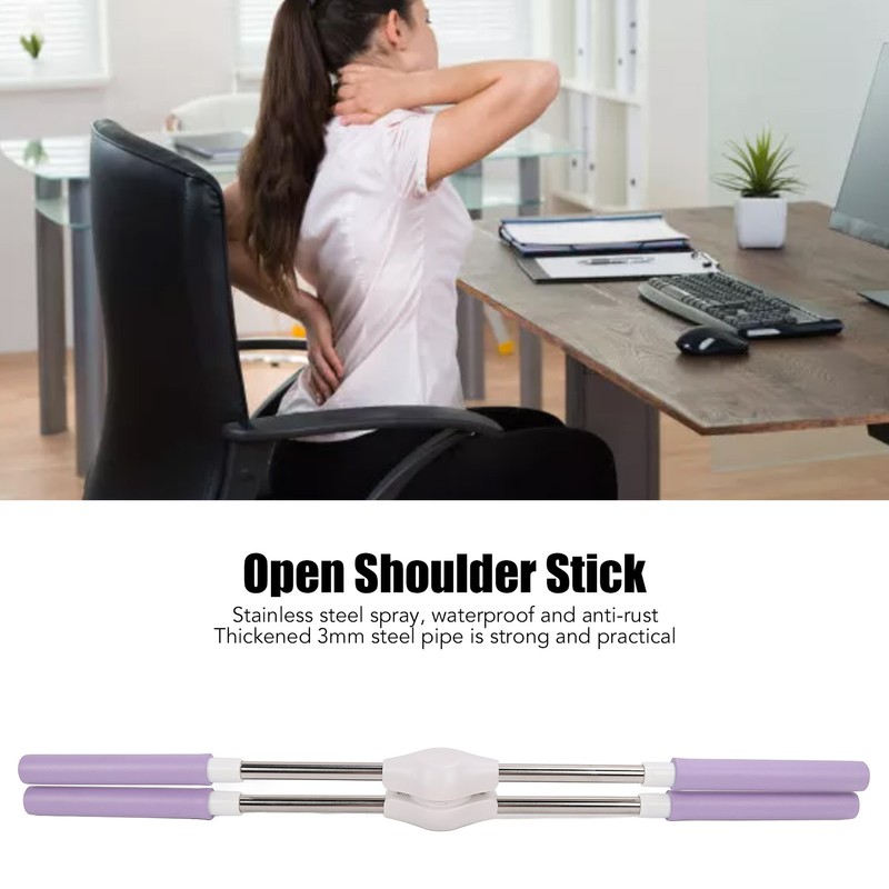 Yoga Pranayama Stick Purple Stainless Steel Correct Hunchback Open Shoulder