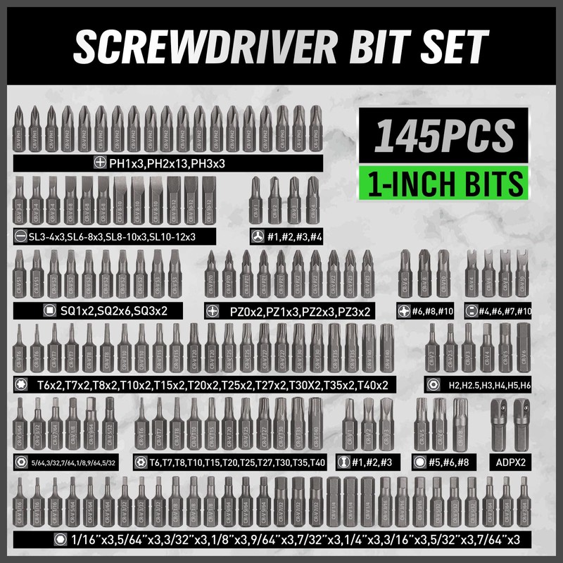 SWANLAKE 232-Piece Ultimate Screwdriver Bit Set, Cr-V Impact Driver Bit