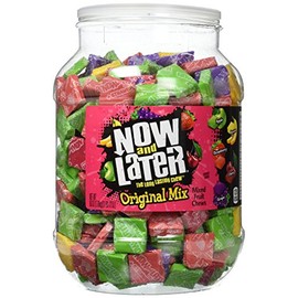 Now and Later Original Mix, Individually Wrapped Mixed Fruit Chew Candy, 60 Ounce Jar