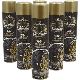 Billionaire Tire Shine - Wet Tire Shine 6 Pack Can 14 oz No Sling Formula Long-Lasting Silky Smooth Finish - Spraying Maximum Protection Fast Dry - Car Detailing 6PACK