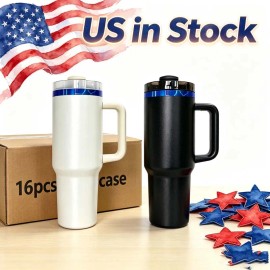 US  40 Oz H2.0 Food Grade Stainless Steel Tumbler 40oz With Handle for Daily Office Outdoor Activitycolor: 5 colors mixed, capacity: 40 oz