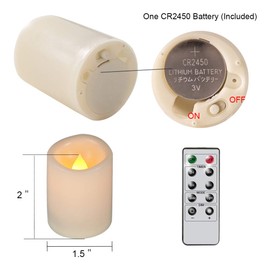 DRomance Flameless Flickering LED Votive Candles with Remote, Battery Operated TeaLights Battery Included,Warm White Light 1.5 x 2 inch Set of 10 for Christmas Decoration