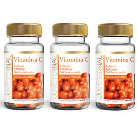 Juveternal | Pack 3 pzas | Capsulas faciales Vitamina C | 90 caps C/u | Radiante - Antifatiga- piel desestresada | Ama tu piel