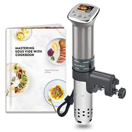 Sous Vide Cooker Ultra-Quiet: Color LCD Recipes IPX7 Waterproof Circulator Cooker Brushless DC Motor 1100 Watts Immersion Circulator Include Sous Vide Cookbook by KitchenBoss