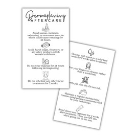 Dermaplaning Aftercare Instruction Cards | 50 pk 2x3.5” Minimalist Facial Consent Forms Client Kit Esthetician After Care Accessories
