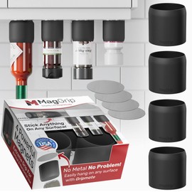 Magnetic Spice Jars Grip, RV Camper Kitchen Organization, Organization Must-Haves, Camper Must Haves, RV Kitchen Accessories, Motorhome Accessories, Tiny Home Kitchen Gadgets Space Saving 4pk Black