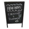 Pizarrón Negro Doble Vista Para Negocios Nogal/negro 75*50