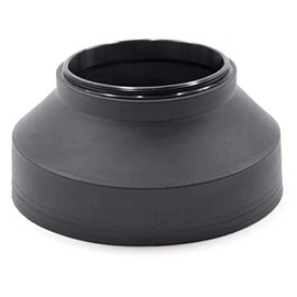 vhbw Lens Hood compatible with Olympus 75-300 mm 4.8-6.7 ED II (EZ-M7530-II) 58mm Lens Black, Rubber, Round, 9.3 cm