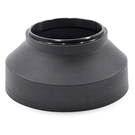 vhbw Lens Hood compatible with Olympus 75-300 mm 4.8-6.7 ED II (EZ-M7530-II) 58mm Lens Black, Rubber, Round, 9.3 cm