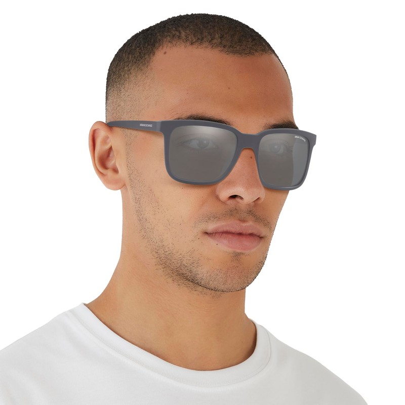 A|X ARMANI EXCHANGE Men's AX4112SU Universal Fit Rectangular Sunglasses, Matte