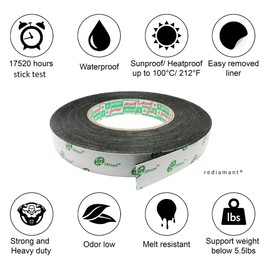 REDIAMANT A + + Car Molding Emblem Tape Automotive Double Sided Heavy Duty Extreme Super Strong Sticky Auto Attachment Waterproof Weatherproof Wearherstrip Adhesive Mounting Exterior Interior