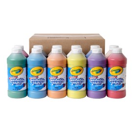 Crayola Pintura Lavable (12 unidades), Juego de Pintura a Granel para Proyectos de Arte para Niños, 16 Oz, Suministros de Manualidades No Tóxicos, Imp