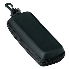 Glasses Case, Urethane, Semi-Hard Case, Square (Zipper Type, Hook), Matte Black