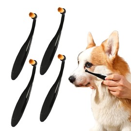 Dog and Cat Eye Powder Brush - 4 Pack Tear Stain Remover Brush with Washable Fiber Ergonomic Handle (4 Pack)