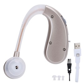20P Rechargeable BehindtheEar Hearing Aid Headset Ear Sound Amplifier Assist ABS(Silver )