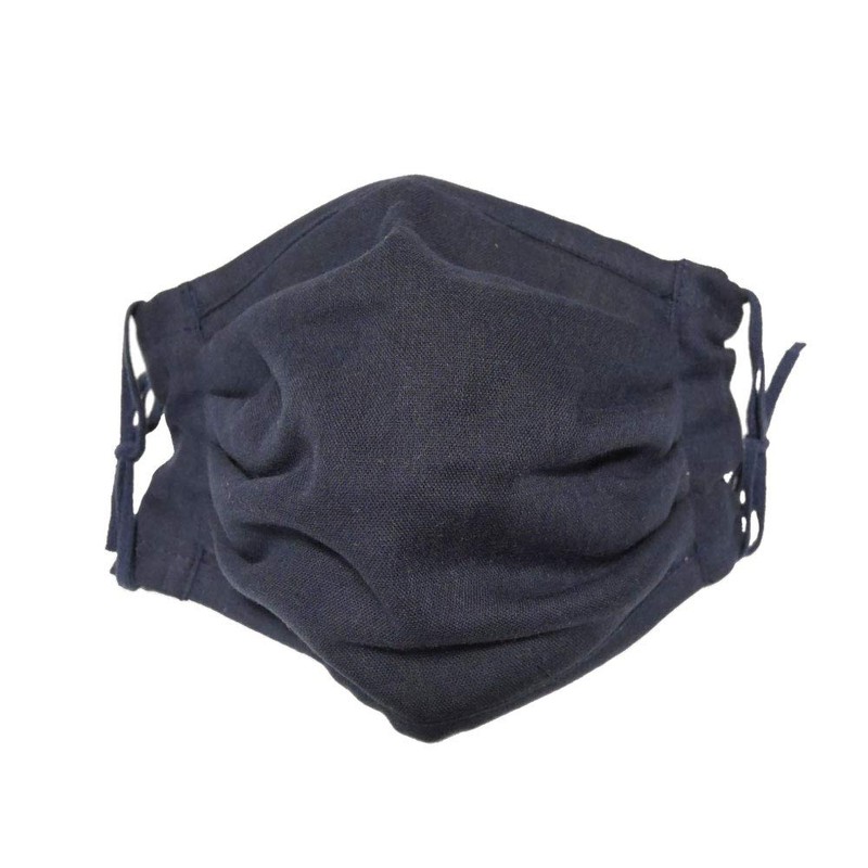 Yu-yasasii-MASK Gauze Mask Plain, Plain, Navy, Made in Japan, One