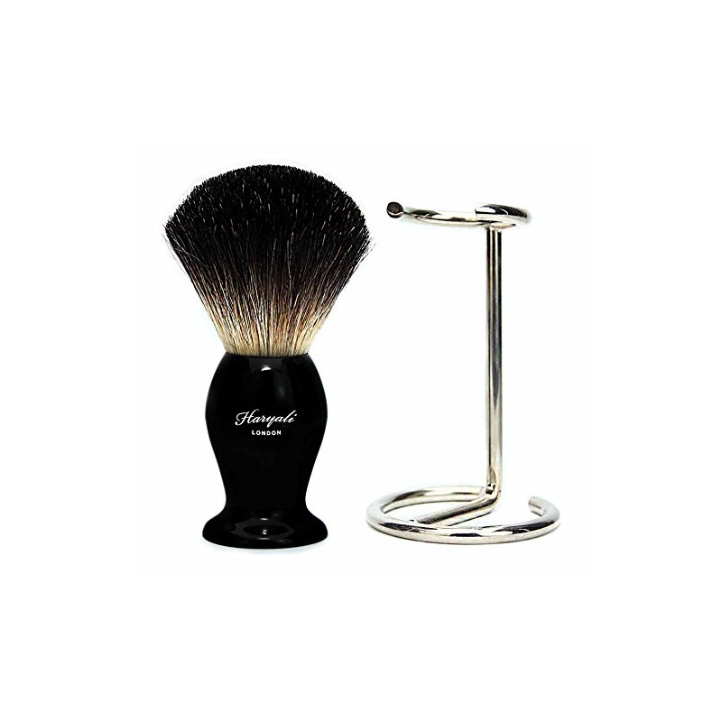 Pure black badger hair shaving brush for him with brush
