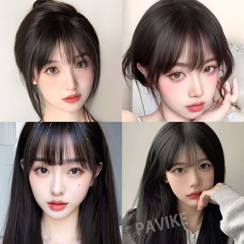 PAVIKE Partial Wig, 2 Pieces, Bangs, Wig Part, Bangs, Partial