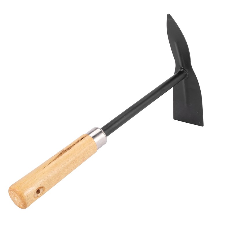 xelea Wooden Handle Metal Hand Garden Tool Digging Hoe,Black