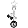 Shoyisenka 8 Ball Keychain, Cherry Keychain with Stars, Pool Ball