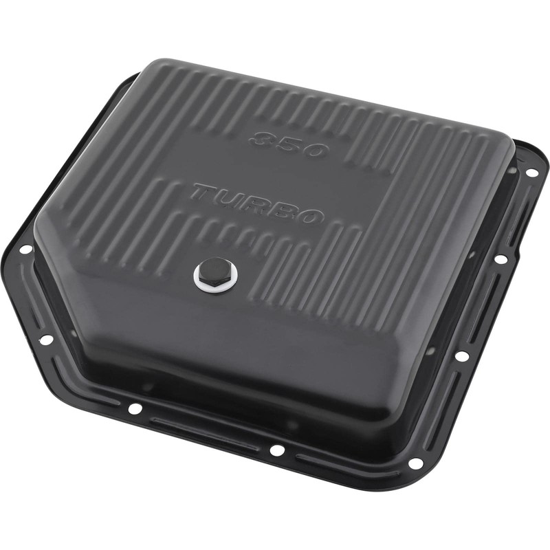 Black Steel GM TH-350 Transmission Pan, 2-Inch Deep, Stock Capacity,