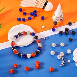 Bestewelry 80Pcs 10mm Rhinestone Beads 40Pcs 8mm Rhinestone Spacers Red Blue Sparkle Crystal Glass Disco Ball Beads for DIY Crafts Bracelet Necklace Earrings Keychain Jewelry Making