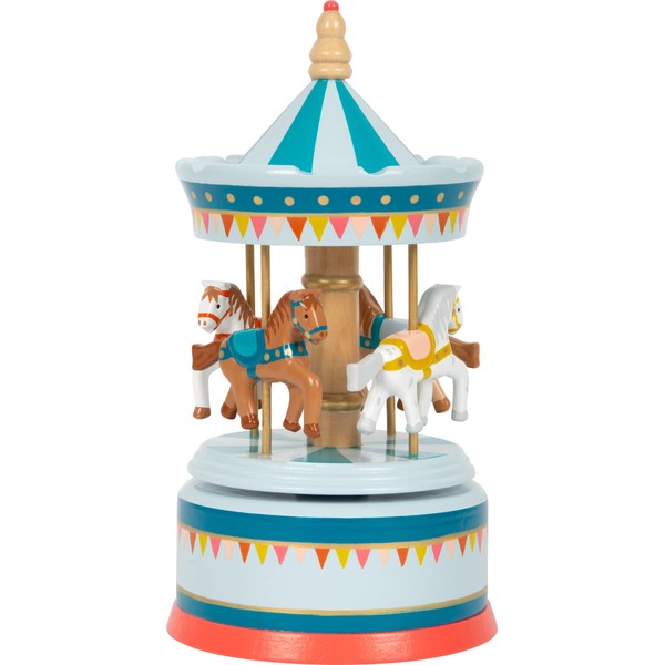 Small Foot Musical Box Horse Carousel Circus Wooden Decoration for Children's Room with Beautiful Sleep Music, 12321 10156, Multi-Colour, zzzz-s